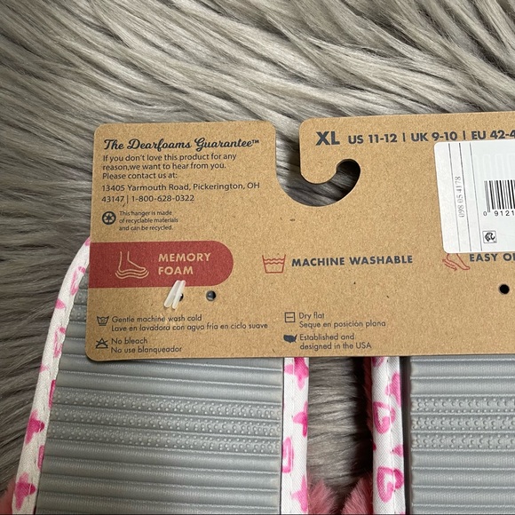 NEW! Dearfoams Dluxe Memory Foam Slippers XL be mine - Picture 6 of 6